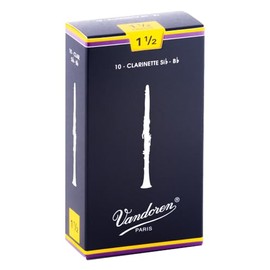 Vandoren CR101 BB Traditional Clarinet Reeds, Strength 1, Box of 10
