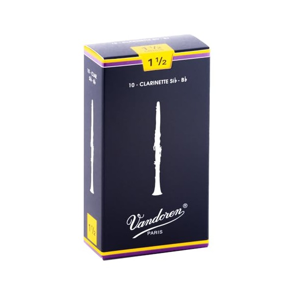 Vandoren CR101 BB Traditional Clarinet Reeds, Strength 1, Box of