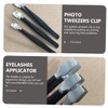 COHEALI 3pcs Stainless Steel Stamp Tweezers Precision Eyelash Assistant for