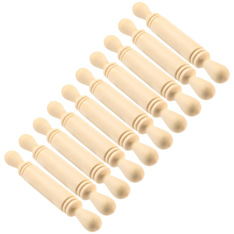 10 Pcs Mini Rolling Pin, Small Size Rolling Pins Wooden