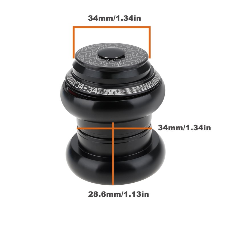 YINETTECH 34-34mm Aluminum Alloy Headset for 34mm Front Fork Steel