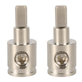 Amp Input Reducer Connectors 0 Gauge to 4 Gauge Car Audio Amplifier Wire Terminal Reducers Brass 2PCS with Adhesive Heat Shrink Tube