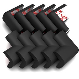 Table Corner Protectors, 10 Pack Foam Corner Cushion Protector, Edge Corner Guards for Baby (Black)