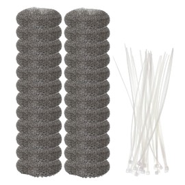 BlueStars 24 Pieces Washing Machine Lint Traps with 24 pcs Cable Ties, Rust-Proof Stainless Steel Mesh Lint Snare Trap for Washer Hose Lint Catchers
