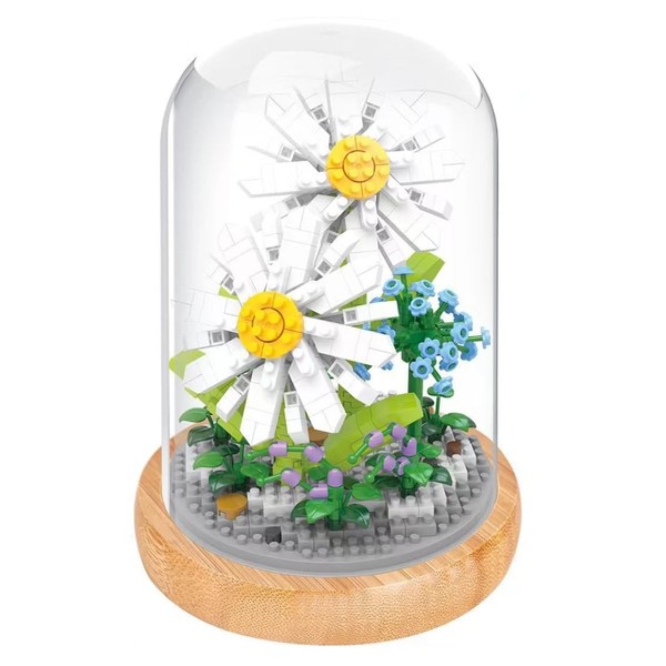 WISEHAWK Kit of miniature blocks to assemble flowers. With wooden