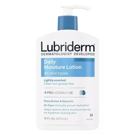 Lubriderm Daily Moisture Hydrating Body and Hand Lotion with Vitamin B5, Non-Greasy, 16 fl. oz