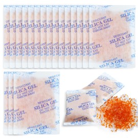 Gigmeta 20 g x 20 pieces silica gel bags, desiccant for food, desiccant silica gel with moisture indicator, regenerable desiccant, reusable, food grade silica gel