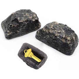 LBYHZS 2 Piezas Piedra Falsa para Ocultar Llaves, Guarda Llaves Exterior, Piedra Falsa para Esconder Dinero, Escondite Seguro, Resistente al Agua, para Jardín, Patio, Exteriores
