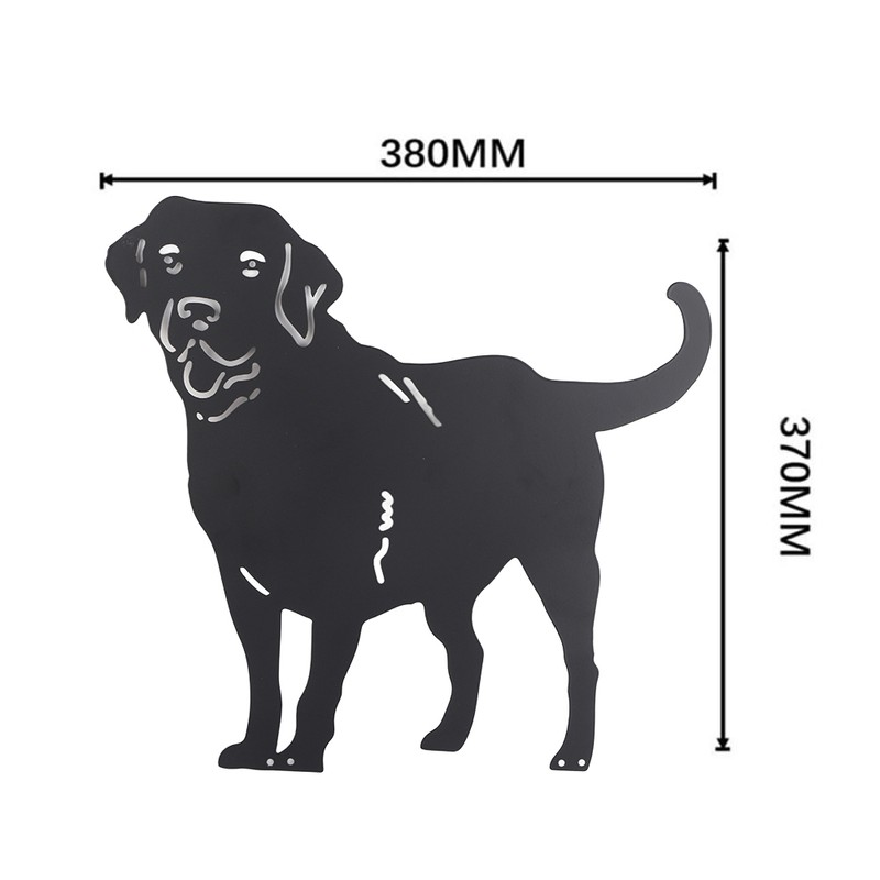 Metal Dog Statue Garden Stake Labrador Silhouette Animal Sculpture for