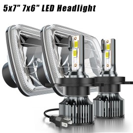 CHUSYYRAY 7X6 5X7" INCH LED Headlights Sealed Beam FIT Mack MD7 CH600K MS300P CS200P Truck