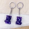 RECKSI Healing Crystal Stone Bear Keychain, Cute Carved Bear Purse