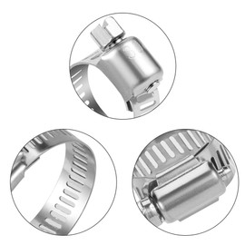 Hose Clamp, 20 Pack Stainless Steel Adjustable 6-12mm Size Range Worm Gear Fuel Line Clamp for Plumbing, Automotive And Mechanical Application