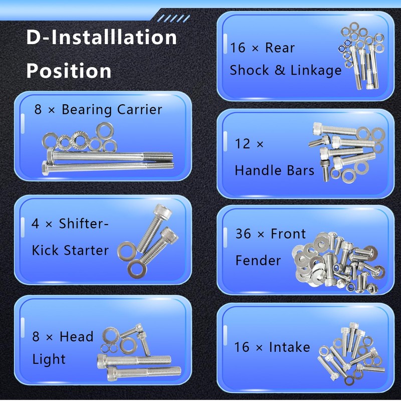 BIGLKNM 667pcs Engine Bolt Kit for Banshee 350 YFZ350 1987-2006