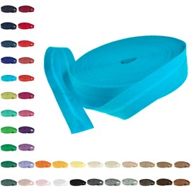 25 m Cotton Bias Binding Plain 20 mm Wide Folded Edging Tape 50 Colours Available Colour: Steel Grey