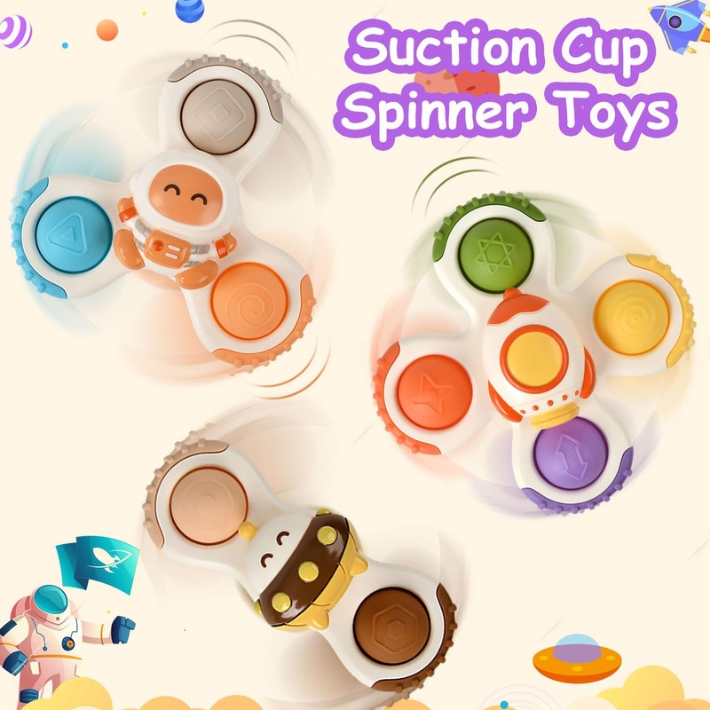 Hand Spinner Baby Bath Toy 0 Years Old with Suction