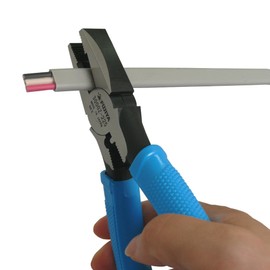 フジ矢 電工パワーペンチ (耐電グリップ・簡易圧着付) 225mm ピアノ線Ф2mmまで切断可能 3000Z-225 ブルー