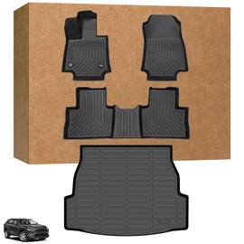 Floor Mats & Cargo Liner for Toyota RAV4 2019-2025, LE,XLE/Premium,Limited,Hybrid LE/XLE/XLE Premium/Woodland Edition/XSE/Limited Floor Mats, Custom Fit TPE Waterproof Duty 2025 RAV4 Accessories