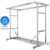 Heavy Duty Commercial Clothing Garment Rack Rolling Collapsible Hanger Chrome