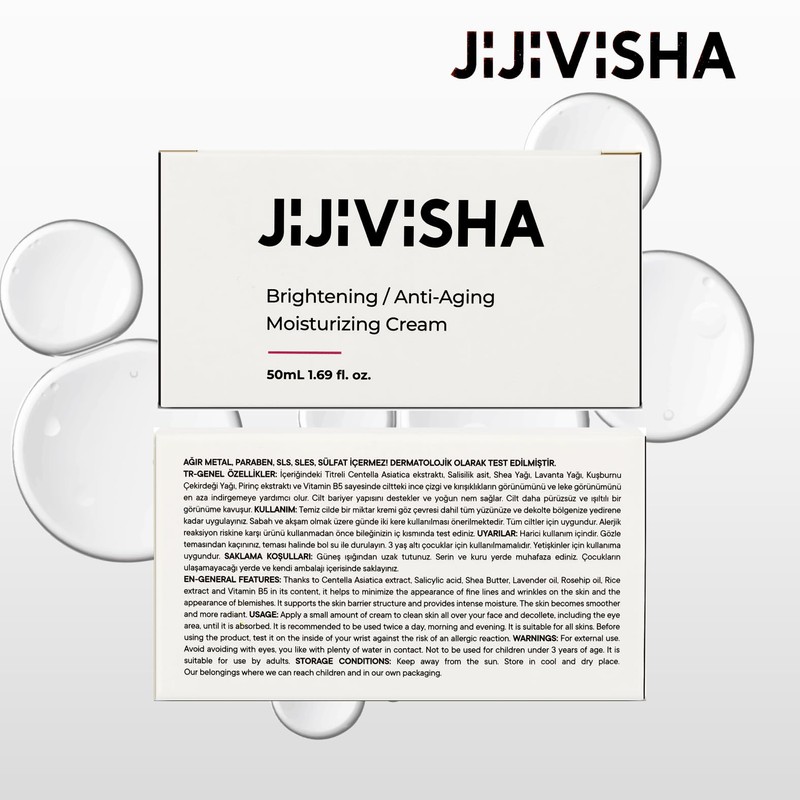 Jijivisha Brightening Anti-Ageing Moisturising Cream, Skin Renewal Formula, Reduces Redness,