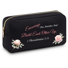 Christian Gifts for Women Faith Cosmetic Bag Inspirational Bible Verse Bag for Women Christian Religious Catholic Gifts Encouragement Gift for Women First Communion Gift for Sister Travel Pouch