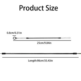 10 Pack Elastic Pen Leash, Retractable Spring Coil Lanyard with Silicone Ring Tether for Stylus, Drawing Pens, Tablets - 5 Black and 5 Clear