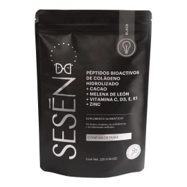 Sesen Black Péptidos de colágeno hidrolizado + cacao + melena de leon + vitamina c, d3, e, k1 + zinc Polvo 225g