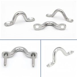 MAMDAFAON 8Pcs M6 Stainless Steel 316 Bimini Boat Top Pad Eye Deck Loop Strap Kayak Deck Loops Tie Down Anchor Point for Kayak Canoe Rigging