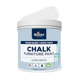 BLUEBIRD Chalk Furniture Paint - 500 ML / 16.9 fl oz for Furniture, Home Décor, Cabinets, and More (Snow White)