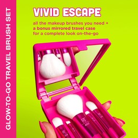 Real Techniques Vivid Escape Glow-To-Go Travel Brush Kit, 6 Piece Set