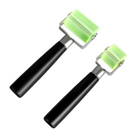 Wevdn 2 PCS Sound Deadening Car Seam Roller, Silicone Car Sound Deadening Application Wheel Roller, Seam Roller Equipped Smooth Handle for Heat Insulation Mat Wallpaper Application (Green-Large+Small)