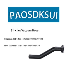 596163 Rubber Vacuum Hose 3 Inch for Select Small Gasoline Engines Replacement Lawn Mower Tractor Part# 593998 797408 2 Pack