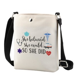 TSOTMO Emergency Medical Technician Gift She Believed She Could So She Did Inspirational EMT Crossbody Bag (EMT CA Cr)