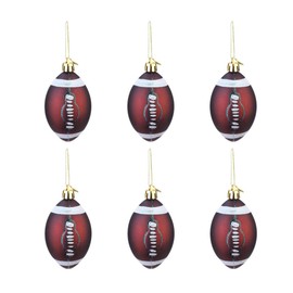 STOBOK 6 Pieces Christmas Sports Ball Ornament Christmas Tree Hanging Baubles Holiday Party Decor Sports Fans Gift (Rugby)