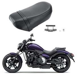 Motorcycle Rear Passenger Pillion Black Leather Seat Pad Fit for Kawasaki Vulcan S 650 VN650 2015-2023