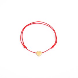 FineryGal Gold Heart Red Bracelet for Women Love Family Friends Adjustable Gift Wristlet Birthday Anniversary