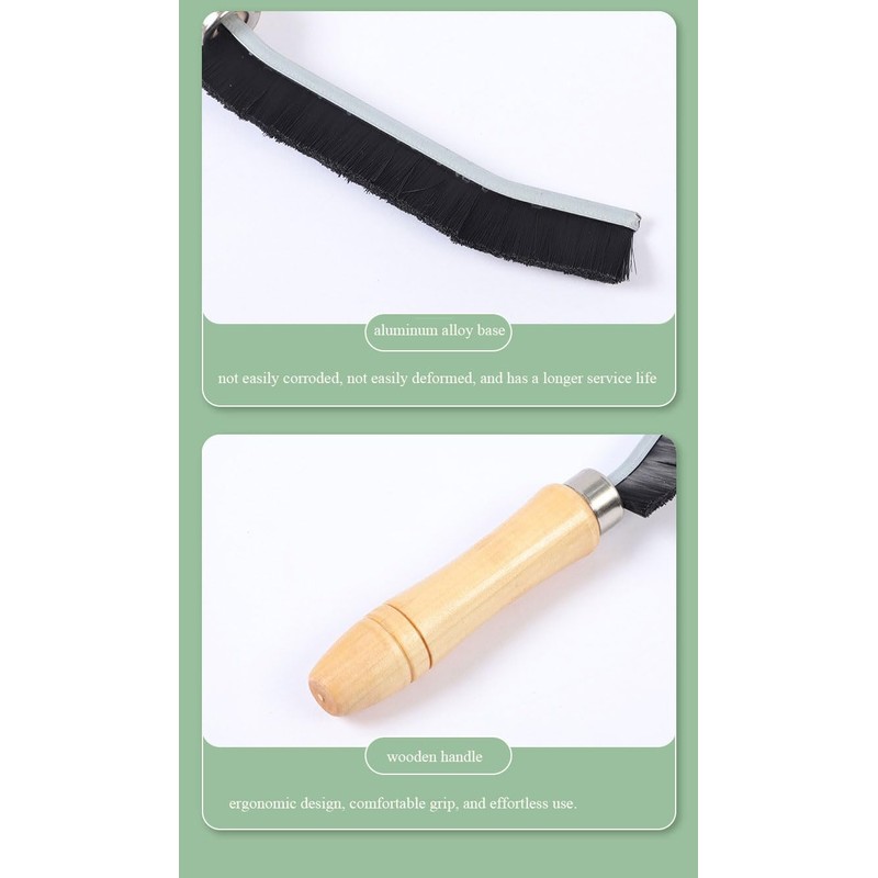 2-Pack Wooden Handle Crevice Cleaning Brush – Hard Bristle Grout