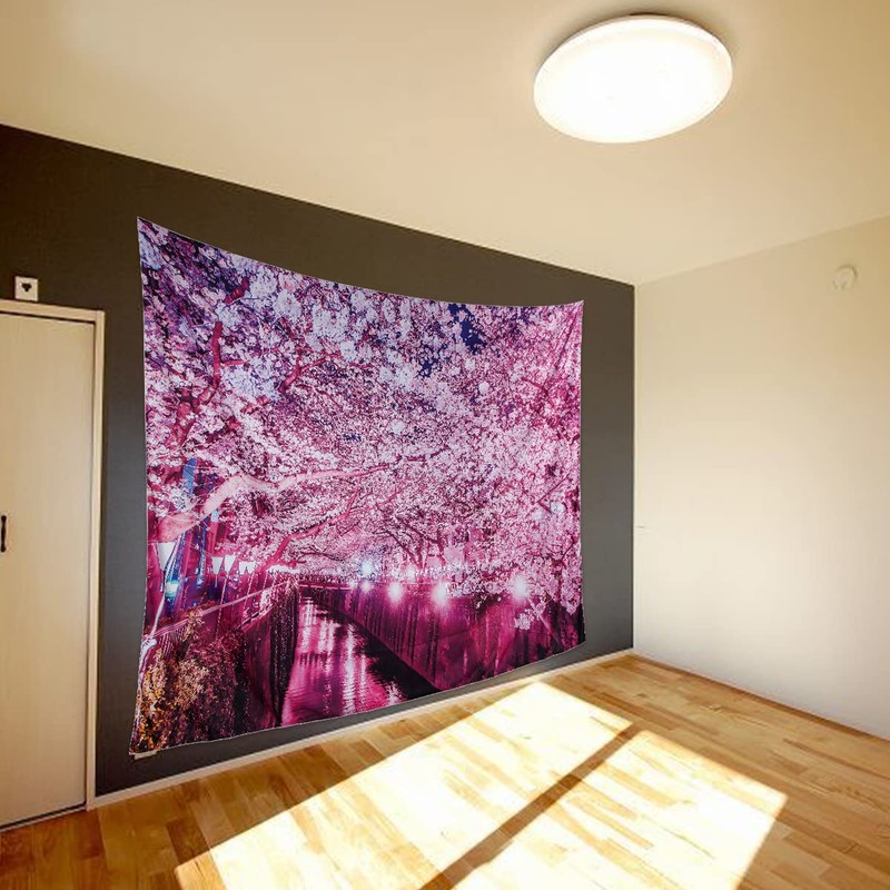 next.design Tapestry, Extra Large, Cherry Blossoms, Cherry Blossom Viewing, Night