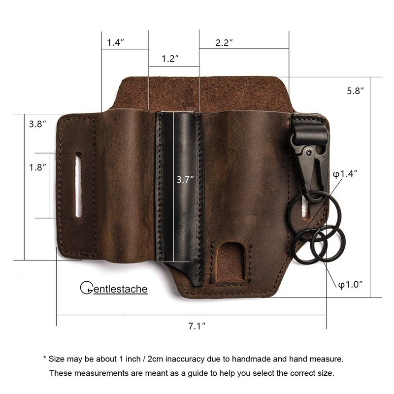 Gentlestache Multitool Sheath for Belt, Leatherman Sheath for Men, Leather