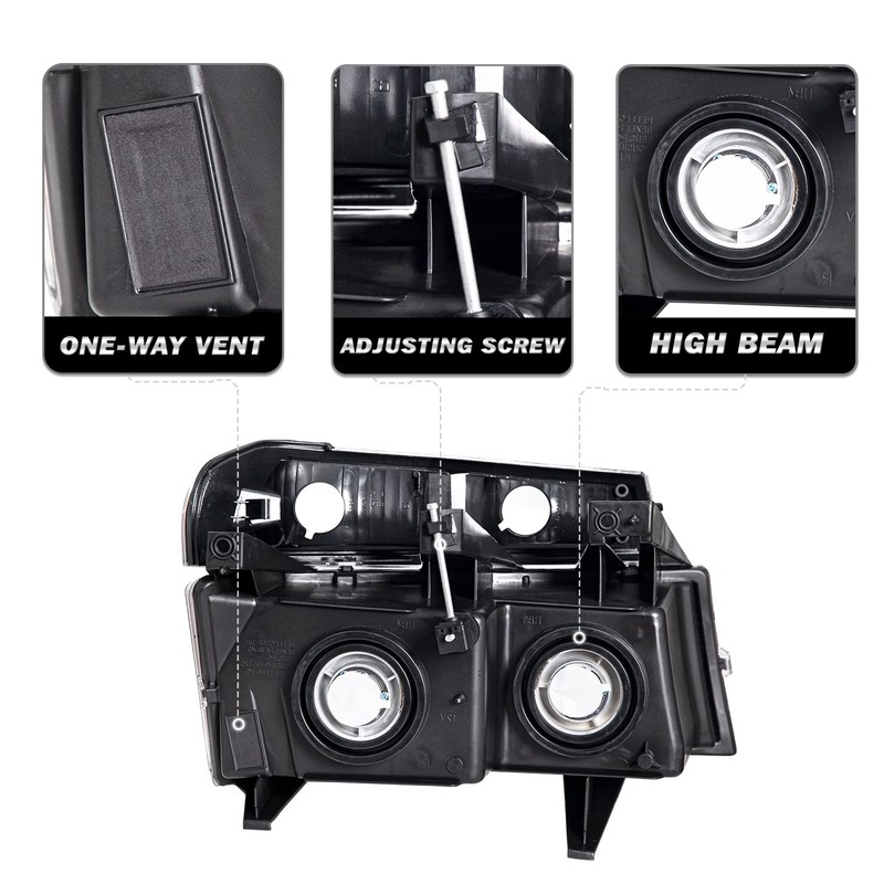 SOCKIR 4pcs Headlight Assembly Compatible with 04-12 Chevy Colorado /