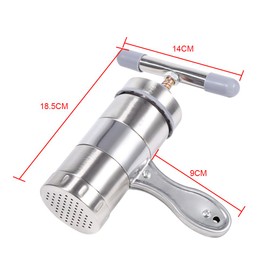 Cikonielf 1Pc Pasta Maker Stainless Steel Noddle Juicer Printing Machine Machable Hand Operated with 5 Shape Heads