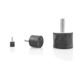 10 x Rubber Ferrule Type D Galvanised Steel Diameter 8 mm Height 8 mm M3 WTB® Rubber Metal Buffer with Single-Sided Male Thread Metal Parts Natural Rubber Hardness 55 ° Shore