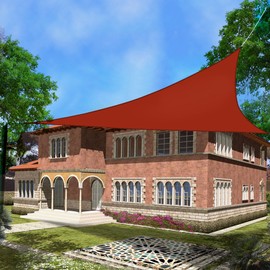 Green Bay 98% UV Block Sun Shade Sail Party Sunscreen Awning Canopy for Outdoor Patio Garden Swimming Pool Balcony Triangle Terracotta - 2x2x2M