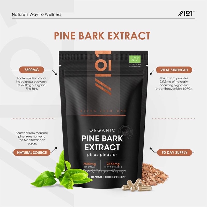 Organic Pine Bark Extract 7500mg – High Strength 237.5mg OPC