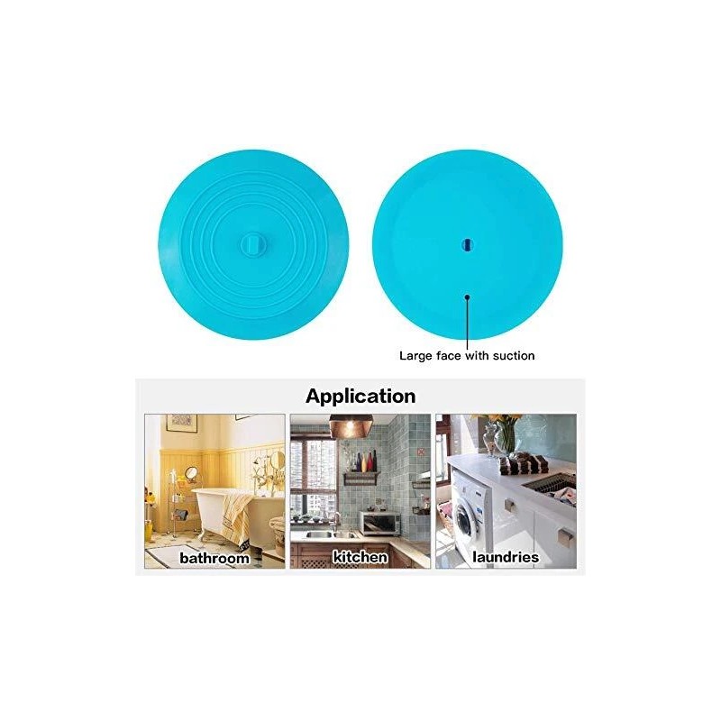 tifanso Teal Aqua Universal Sink Stopper Cover Flat Silicone Drain