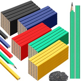 Mimorou 200 Pcs Carpenter Pencil 7 Inch Flat Octagonal 5 Colors Hard Black Carpenter Pencils Construction Contractor for Wood Working Marking and Concrete Marking Tools