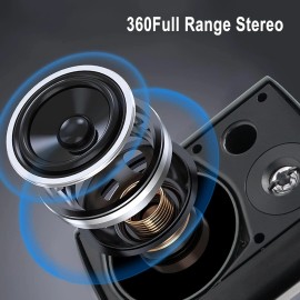 Herdio 5.25" Outdoor Speakers Waterproof Wall Mount USB Bluetooth Amplifier Kit - Black