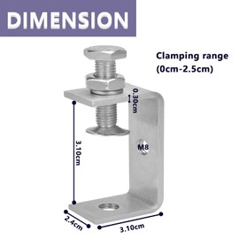 Pack of 6 C Clamp 30 mm Delsteel C Clamps Adjustable Fixing Pliers Adjustable Clamping Range is 0-25 mm Heavy Duty Carrier Clamp for DIY Woodworking, Welding and Carpentry
