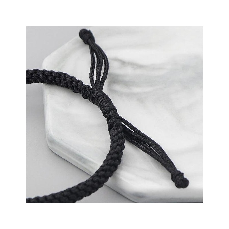 Matching Yin Yang Friendship Bracelets for 2, Adjustable Black and