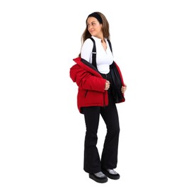 Verta Womens Snow Bib Black Flare Ski Snowsuit Fleece Lined Snowboard Overalls Winter Cute Sports Style Woman