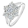 Silver Cubic Zirconia Set Cluster Ring J